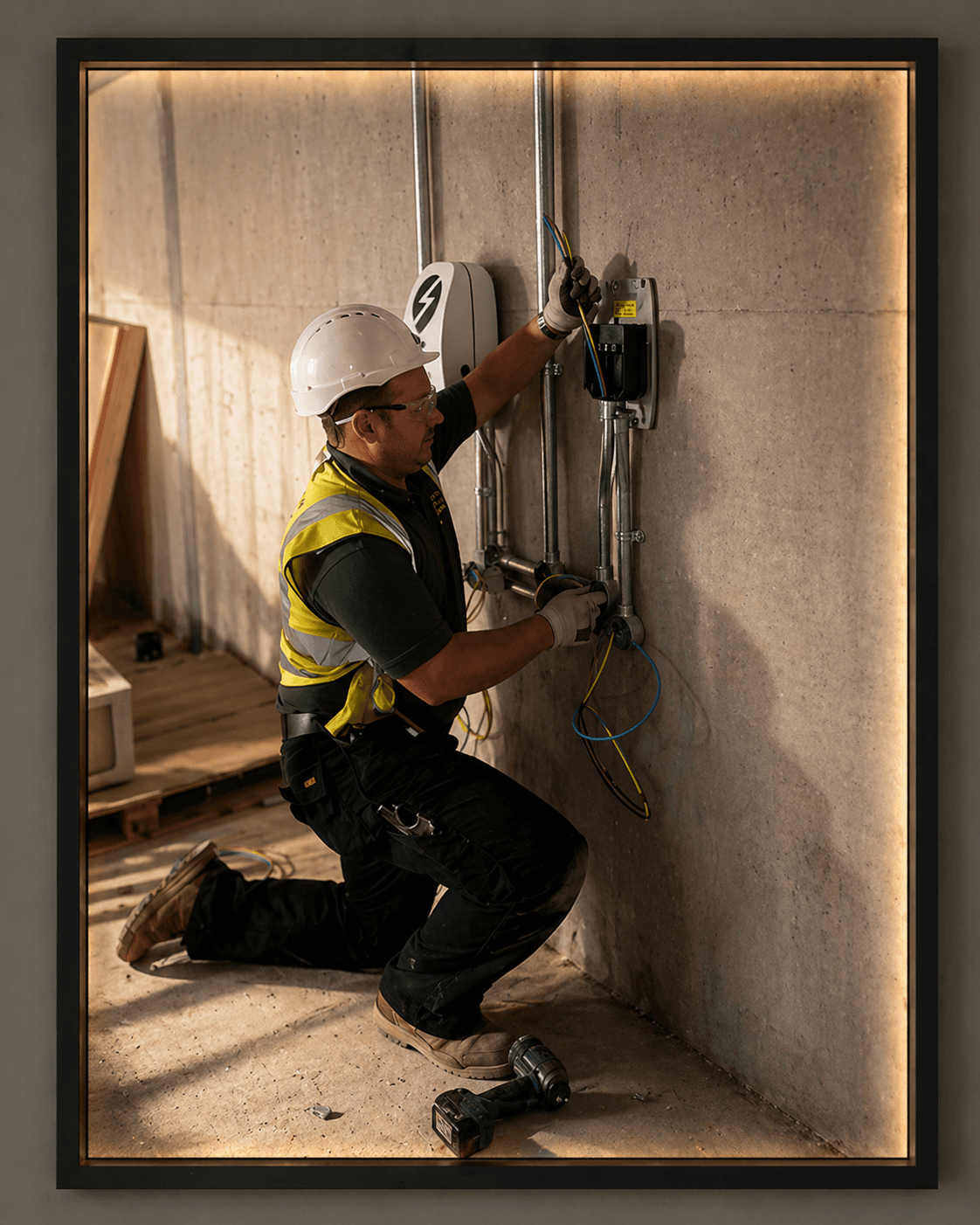 NICEIC electrician working on electrical installation in Kent