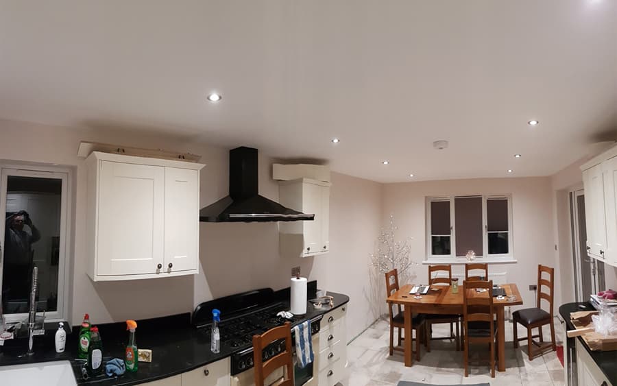 kitchen and dining room downlight installation in Kent