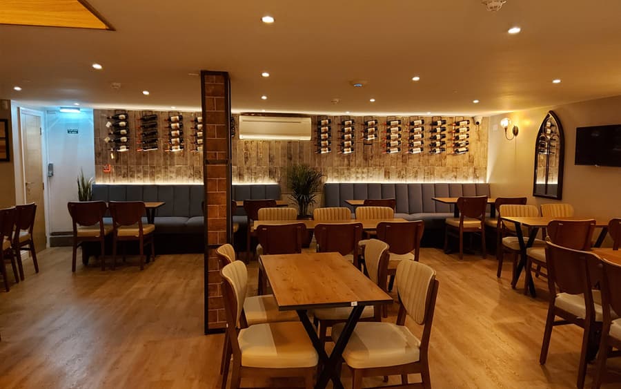 restaurant interior lighting and air conditioning installation