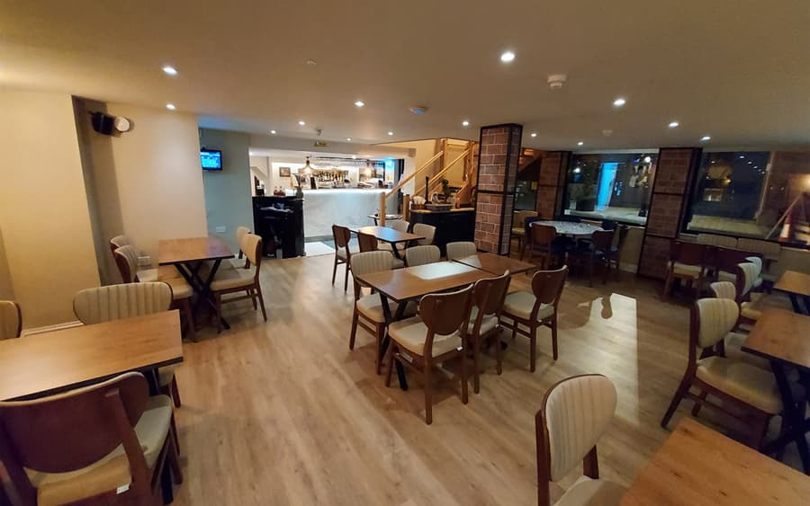 restaurant dining area downlight installation