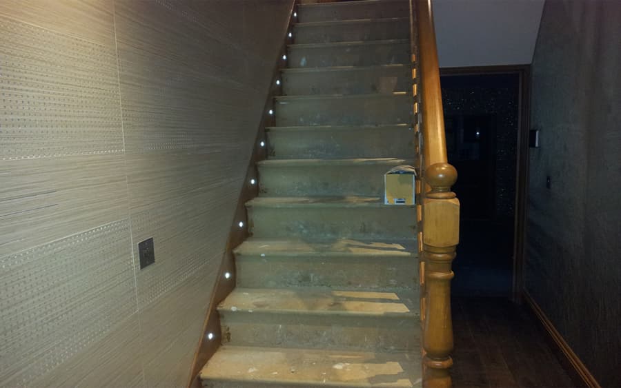 staircase LED step lighting installation in London home