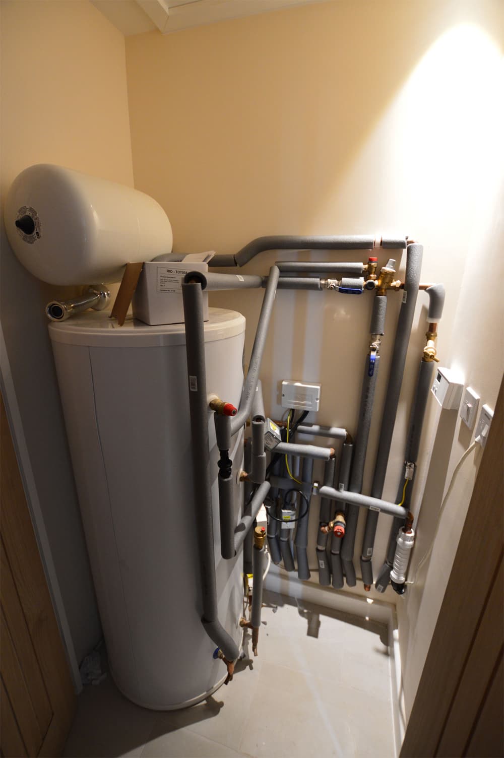Unvented hot water cylinder system installation by EGFF Ltd plumbers in Essex