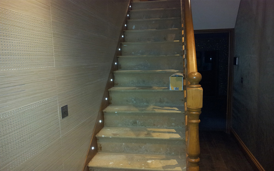 staircase LED step lighting installation in London home