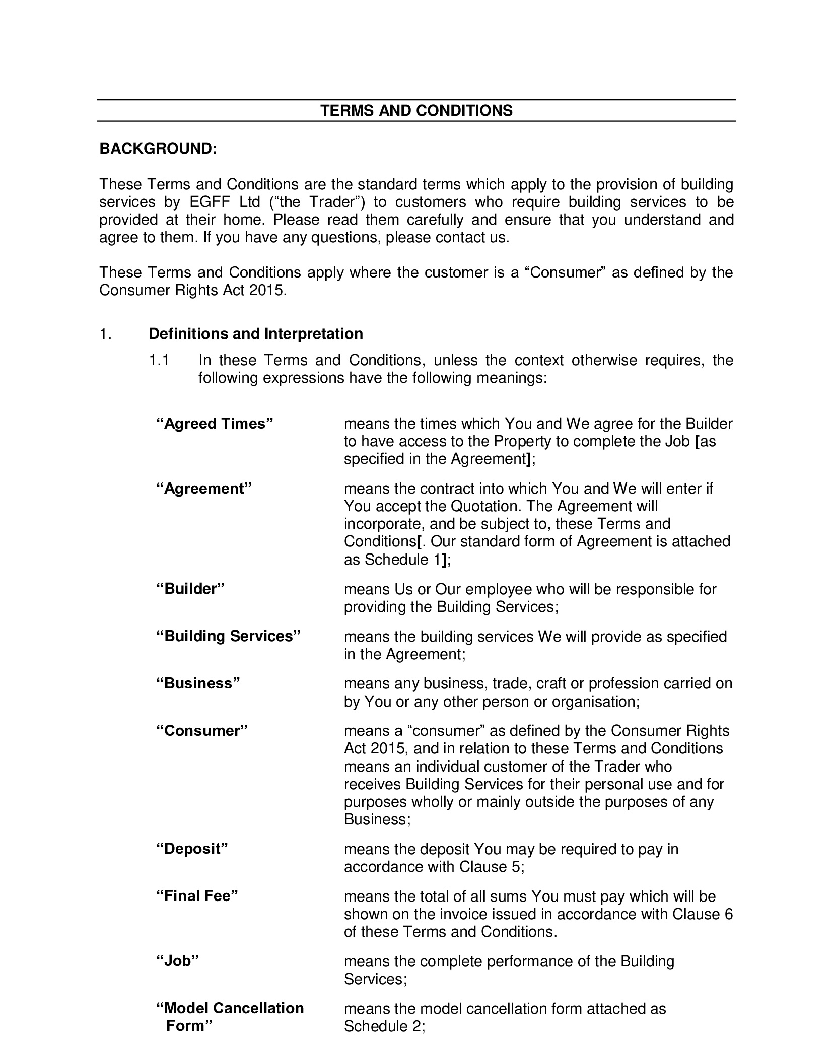terms