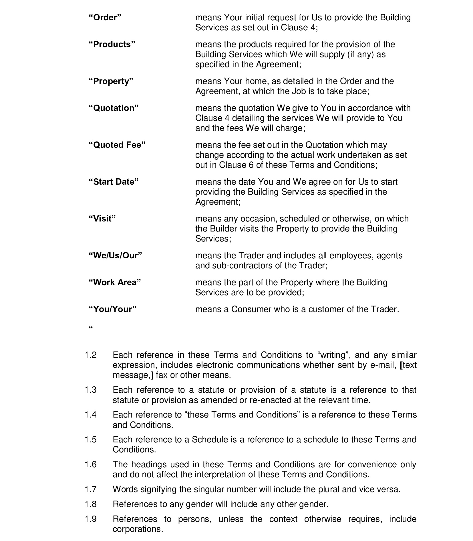 terms