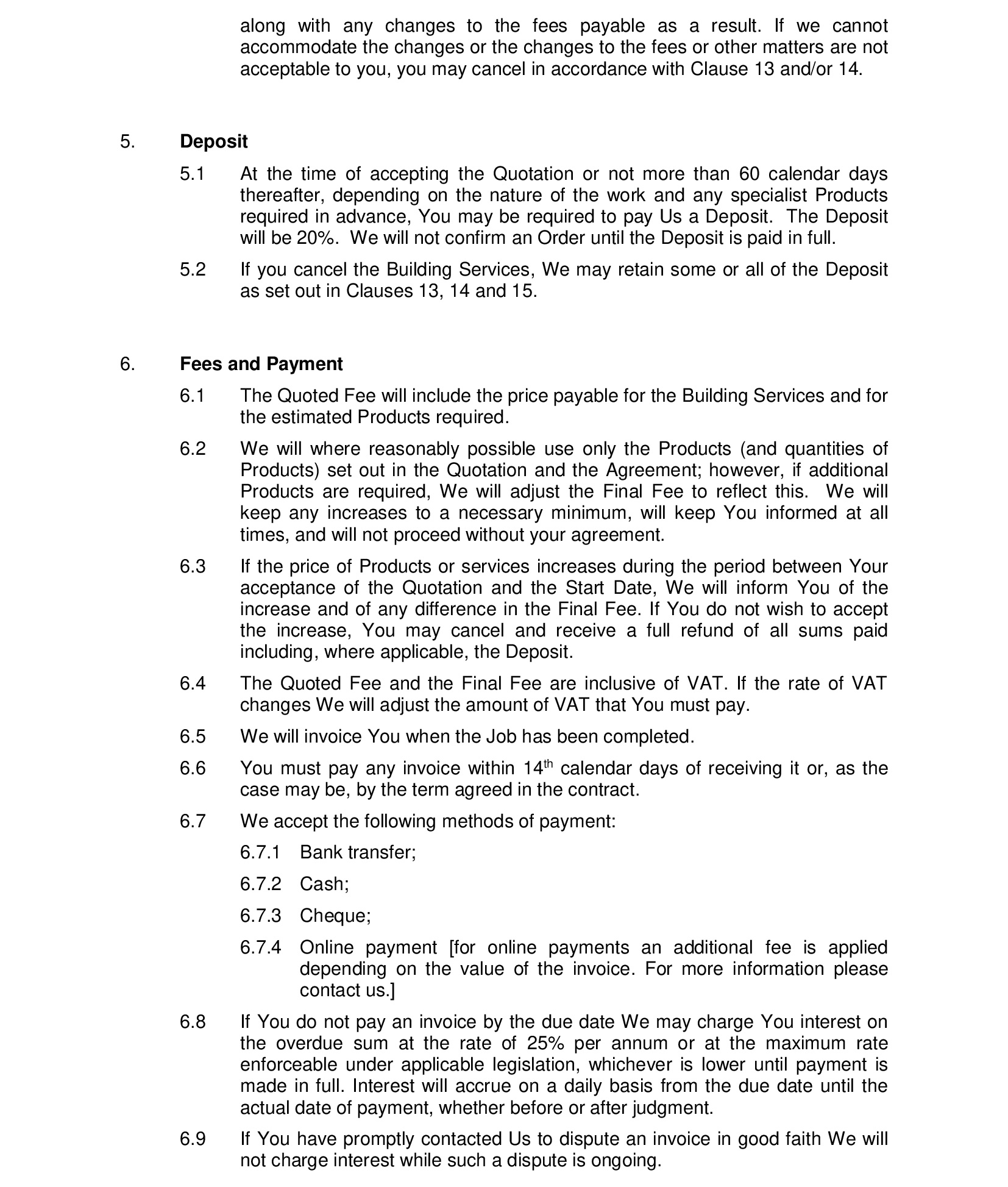 terms